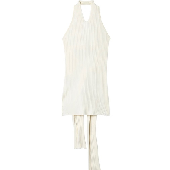 Tech Poly Ribbed Halter Wrap Tank - Picture 1 of 4